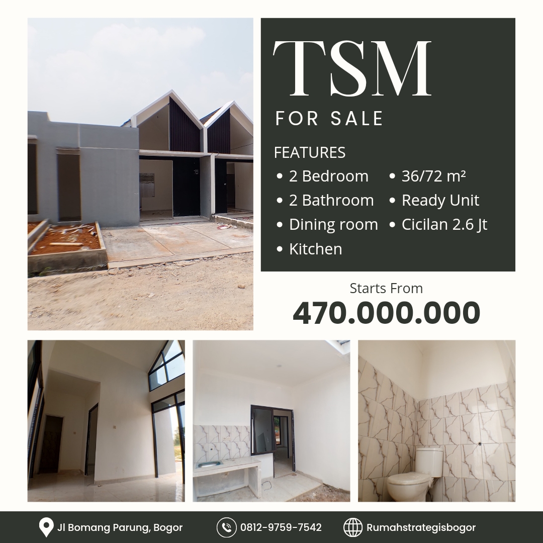 RUMAH READY STOCK di bomang bogor 100 rbu all in 